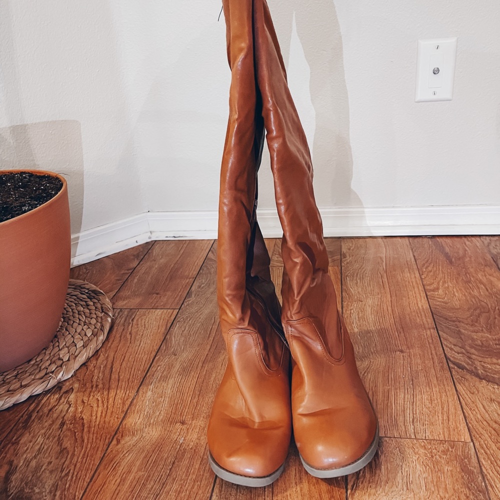 Brown knee high boot